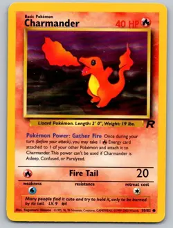 Charmander 50/82 Common Team Rocket Pokemon Unlimited Lightly Played - Image 1
