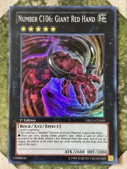 YuGiOh NUMBER C106: GIANT RED HAND Super Rare DRLG-EN049 - Image 2