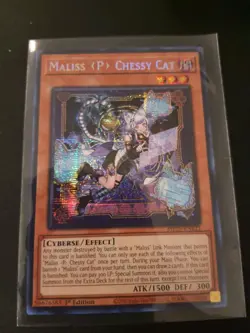 Yugioh! Maliss P Chessy Cat MP25-EN123 Mega Pack Prismatic Secret Rare - Image 1