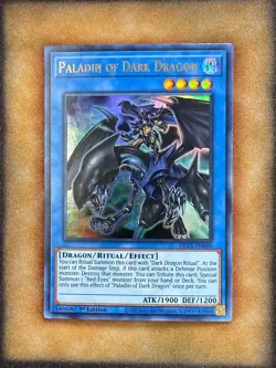 Yugioh Paladin of Dark Dragon DLCS-EN069 Ultra Rare 1st Ed GOLD NM - Image 1