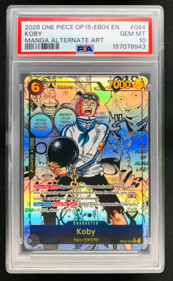 Koby 2026 One Piece Adventure on Kami's Island Manga Alternate Art Gem MT PSA 10 - Image 1