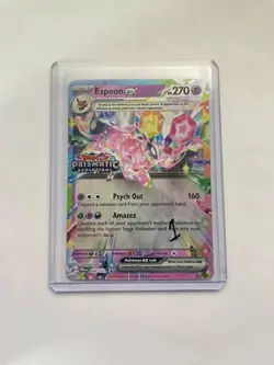 Pokemon TCG Prismatic Evolutions Espeon ex 034/131 Stamped Promo Card NM - Image 1