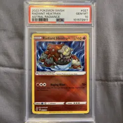 PSA 10 GEM MINT Shiny Radiant Heatran #027 Astral Radiance Graded Pokemon Card - Image 1