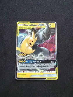 Pokemon Pikachu & Zekrom GX Tag Team Holo Card 33/181 - Image 1