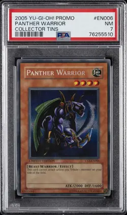 2005 YU-GI-OH! PROMO COLLECTOR TINS #EN006 PANTHER WARRIOR PSA 7 - Image 1