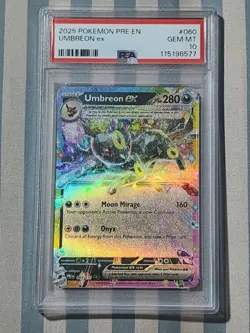 2025 Pokemon Umbreon EX Gem MT 10 #060 Trading Card PSA 10 - Image 1