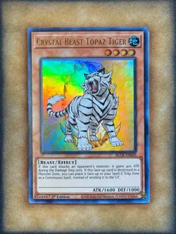 Yugioh Crystal Beast Topaz Tiger BLCR-EN050 Ultra Rare 1st Ed NM - Image 1