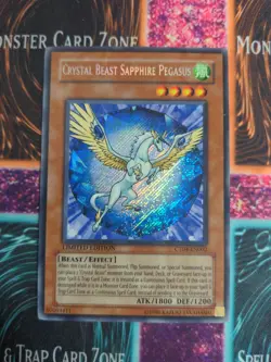 Yu-Gi-Oh! Crystal Beast Sapphire Pegasus CT04-EN002 Limited Secret Rare NM - Image 1