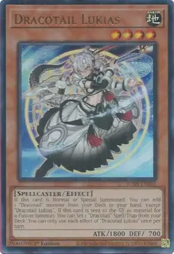 Yugioh! Dracotail Lukias - JUSH-EN001 - Ultra Rare - 1st Edition Near Mint, Engl - Image 1