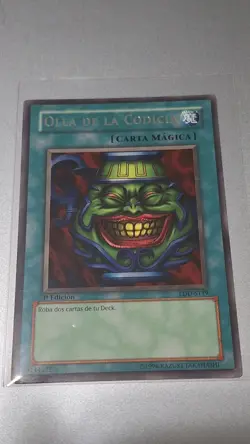 Spanish Yugioh Pot of Greed Rare LOB-119 LDD-S119 1st Light Play Yugioh - Image 1