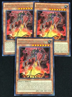 YUGIOH KUMONGOUS THE STICKY STRING KAIJU CORE-EN088 1ST RARE X3 (LP) - Image 1