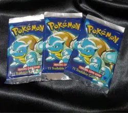 Pokemon Card 1st Edition Base Set Booster Pack 1999 English x3 New Sealed - Image 1