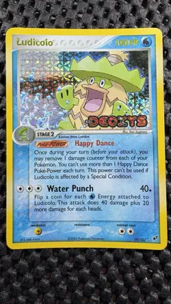 2005 Pokemon EX Deoxys 19/107 Ludicolo Reverse Holo LP Rare Vintage Card STAMPED - Image 2