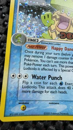 2005 Pokemon EX Deoxys 19/107 Ludicolo Reverse Holo LP Rare Vintage Card STAMPED - Image 5