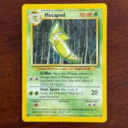 Metapod 54/102 Common Base Set 4th Print 1999-2000 UK Pokemon Card - Image 1