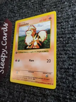 GROWLITHE Pokemon Card - WOTC - 1st Edition - Base Set - Shadowless - 28/102 NM - Image 2