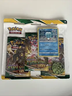 Pokemon TCG Sword & Shield Evolving Skies 3 Pack Blister + Eiscue Promo Card - Image 1