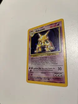 Pokemon Alakazam TCG Base Set Holo Card 1/102 Unlimited Rare NM Condition - Image 2
