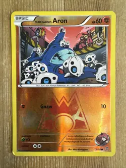 Team Magma's Aron 12/34 - Double Crisis - Reverse Holo - Pokemon Card TCG - MP - Image 1