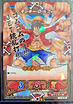 BANDAI One Piece Kizuna Boost SCARCE HOLO EARLY CARD VINTAGE LUFFY CREW FIRST 01 - Image 1