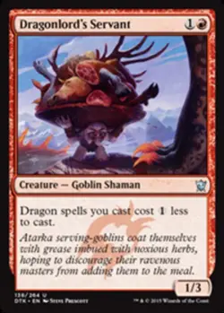 1x Dragonlord's Servant - Foil Light Play, English Dragons of Tarkir MTG Magic - Image 1