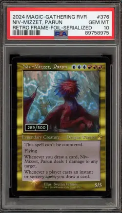Magic MTG Niv-Mizzet Parun Retro Frame Foil Serialized 289/500 #376 PSA 10 - Image 1