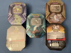 Pokemon TCG: Triple Whammy Tin Lot of 5 Sealed Tins Each Has 3 Booster Packs New - Image 2