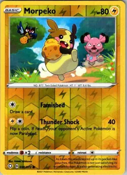 Morpeko 036/072 Shining Fates Pokemon Reverse Holo Near Mint - Image 1