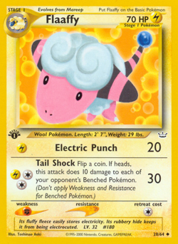 Flaaffy 28/64 Uncommon Neo Revelation Pokemon Unlimited Moderately Played - Image 1