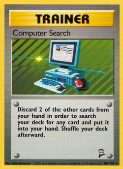 Computer Search 101/130 Rare Base Set 2 Pokemon Moderately Played - Image 1