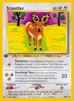 Stantler 38/64 Uncommon Neo Revelation Pokemon Unlimited Moderately Played - Image 1