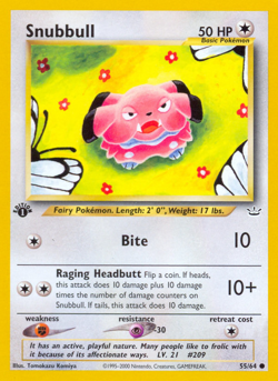 Snubbull 55/64 Common Neo Revelation Pokemon Unlimited Moderately Played - Image 1
