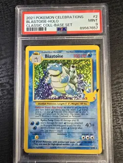 Pokemon Blastoise 2/102 Celebrations Classic Collection Holo PSA 9 2021 - Image 1