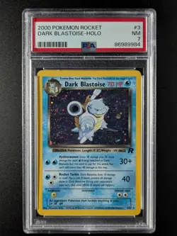 2000 Pokemon DARK BLASTOISE #3/82 Team Rocket Cosmos Holo Rare English PSA 7 - Image 1