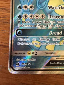 Pokemon TCG Gyarados GX 101/111 SM: Crimson Invasion Ultra Rare Holo - Image 2