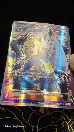 Pokemon Delinquent Promo Full Art Holo Trainer 098B/122 Alternate Art English - Image 2