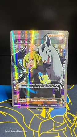Pokemon Delinquent Promo Full Art Holo Trainer 098B/122 Alternate Art English - Image 3