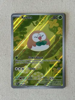 Pokemon Rowlet Illustration Rare Full Art Near Mint Perfect Order 090/088 - Image 1