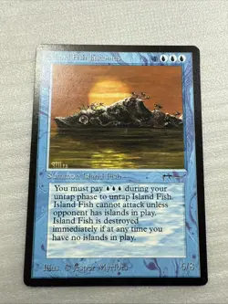 MTG Island Fish Jasconius Arabian Nights Magic Gathering Card Rare NM - Image 1