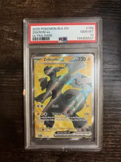 2025 Pokemon BLK EN #158/086 Zekrom Ex Ultra Rare PSA 10 - Image 1