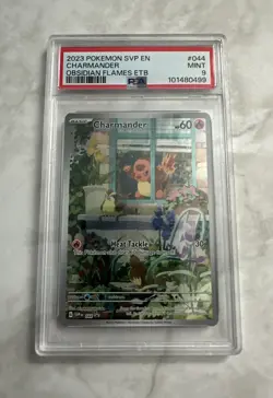 2023 POKEMON SVP EN-SV BLACK STAR PROMO 44 CHARMANDER OBSIDIAN FLAMES ETB PSA 9 - Image 1