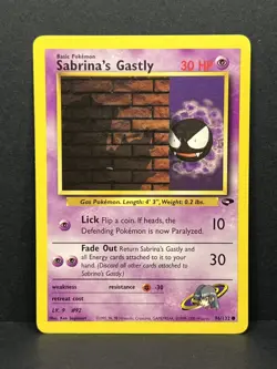 Sabrina's Gastly 96/132 Gym Challenge Regular Pokemon TCG - NM/LP - Image 1