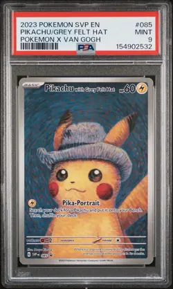 PSA 9 Van Gogh Pikachu With Grey Felt Hat Promo #085 Black Star 2023 Pokemon - Image 1