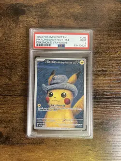 2023 Pokemon Van Gogh Pikachu Grey Felt Hat SVP EN #085 Promo PSA 9 MINT - Image 1