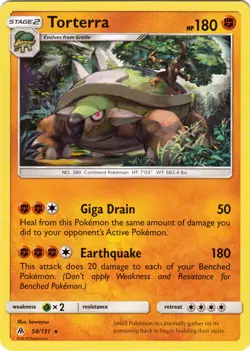 Pokemon - Torterra - 58/131 - Rare - Sun & Moon Forbidden Light - NM - Image 1