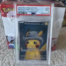 2023 POKEMON SVP POKEMON X VAN GOGH PROMO #085 PIKACHU WITH GREY FELT HAT PSA 9 - Image 3