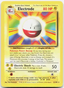 Pokemon TCG Electrode Base Set Rare 021/102 - Image 1