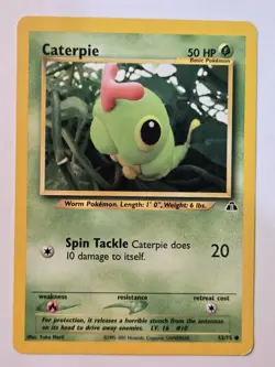 Pokemon TCG Caterpie Neo Discovery 53/75 Regular Common MP - Image 2