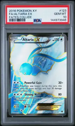 2016 Pokemon Fates Collide Altaria Ex Full Art #123 XY GEM MT PSA 10 Ultra Rare - Image 1