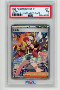 2025 Pokemon White Flare Hilda #171/086 Special Illustration Rare PSA 7 NM (SW) - Image 1